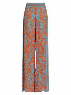 Alice + Olivia Athena Printed Wide-Leg Pants