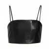 Alice + Olivia Pearle Vegan Leather Crop Top