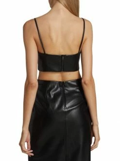 Alice + Olivia Pearle Vegan Leather Crop Top -Alice + Olivia Sales unnamed file 622