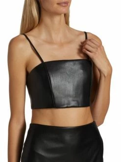 Alice + Olivia Pearle Vegan Leather Crop Top -Alice + Olivia Sales unnamed file 623