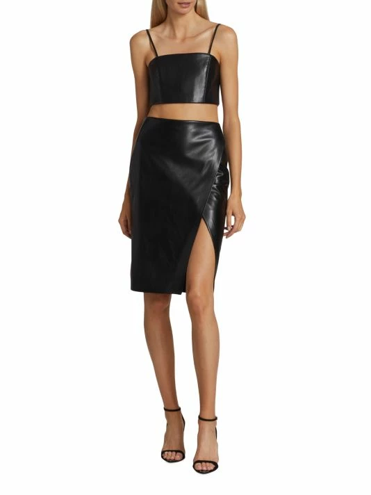 Alice + Olivia Siobhan Faux Leather Midi-Skirt 4 Alice + Olivia Siobhan Faux Leather Midi-Skirt - Image 2