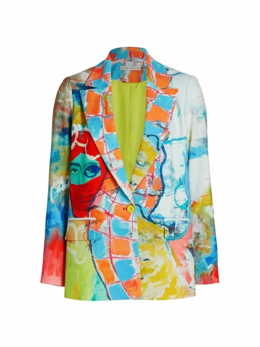 Alice + Olivia X Kidsuper Denny Printed Boyfriend Blazer 3 Alice + Olivia X Kidsuper Denny Printed Boyfriend Blazer