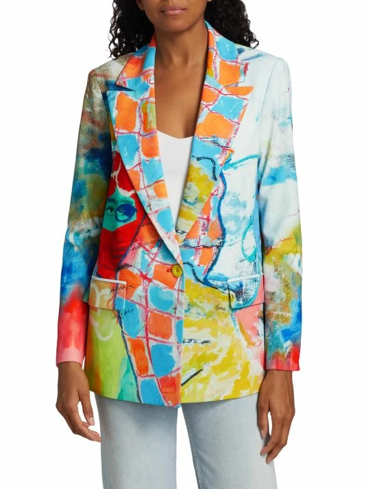 Alice + Olivia X Kidsuper Denny Printed Boyfriend Blazer 5 Alice + Olivia X Kidsuper Denny Printed Boyfriend Blazer - Image 3