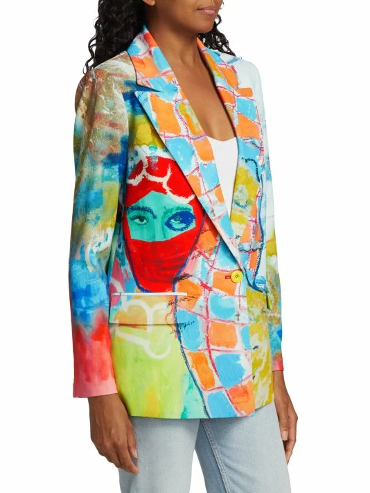 Alice + Olivia X Kidsuper Denny Printed Boyfriend Blazer 6 Alice + Olivia X Kidsuper Denny Printed Boyfriend Blazer - Image 4