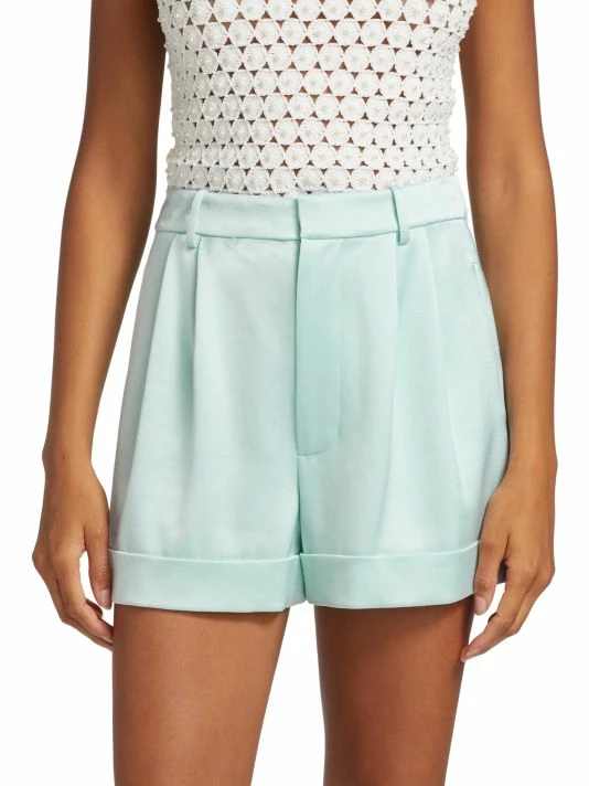 Alice + Olivia Conry Pleated Satin Shorts 5 Alice + Olivia Conry Pleated Satin Shorts - Image 3