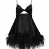 Alice + Olivia Necole Feather-Embellished Minidress