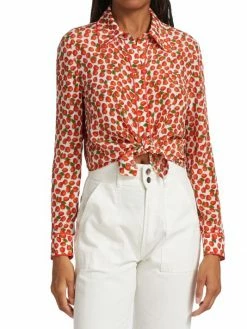 Alice + Olivia Willa Strawberry Silk Shirt 11 Alice + Olivia Willa Strawberry Silk Shirt -Alice + Olivia Sales unnamed file 711