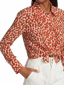 Alice + Olivia Willa Strawberry Silk Shirt 14 Alice + Olivia Willa Strawberry Silk Shirt -Alice + Olivia Sales unnamed file 714