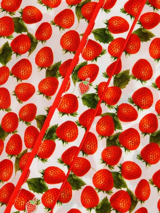 Alice + Olivia Willa Strawberry Silk Shirt 9 Alice + Olivia Willa Strawberry Silk Shirt - Image 7