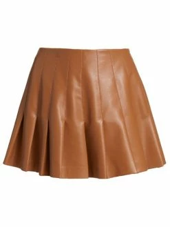 Alice + Olivia Carter Vegan Leather Pleated Miniskirt Black -Alice + Olivia Sales unnamed file 726