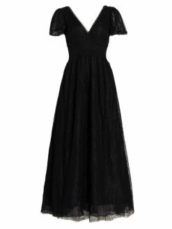 Alice + Olivia Charlsie Smocked-Waist Maxi Dress Powder Blue -Alice + Olivia Sales unnamed file 774