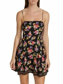 Alice + Olivia Glinda Printed Smocked Crepe Minidress -Alice + Olivia Sales unnamed file 779