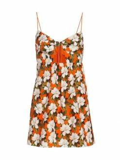 Alice + Olivia Melvina Floral Tie-Front Cut-Out Minidress