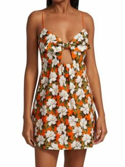 Alice + Olivia Melvina Floral Tie-Front Cut-Out Minidress 11 Alice + Olivia Melvina Floral Tie-Front Cut-Out Minidress -Alice + Olivia Sales unnamed file 800