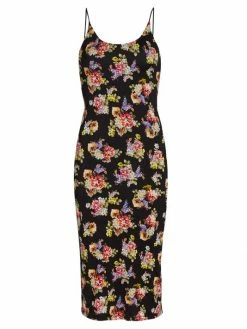 Alice + Olivia Delora Fitted Floral Midi-Dress