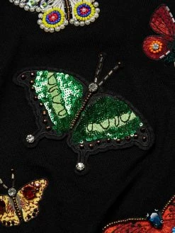 Alice + Olivia Ciara Butterfly Embroidery Stretch-Wool Pullover -Alice + Olivia Sales unnamed file 849