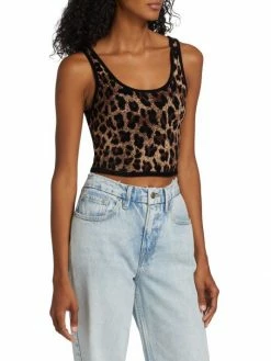 Alice + Olivia Daryn Leopard Cropped Tank -Alice + Olivia Sales unnamed file 853
