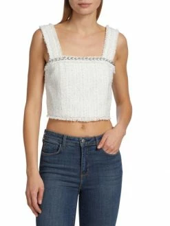 Alice + Olivia Coralie Frayed Crop Top -Alice + Olivia Sales unnamed file 880