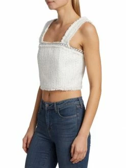 Alice + Olivia Coralie Frayed Crop Top -Alice + Olivia Sales unnamed file 881