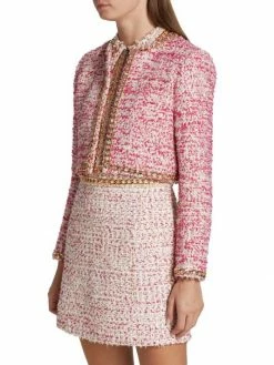 Alice + Olivia Kidman Chain-Trim Cropped Jacket -Alice + Olivia Sales unnamed file 904