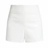 Alice + Olivia Donald Vegan Leather Shorts Off White