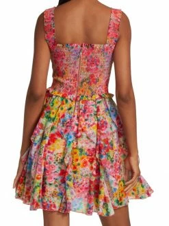 Alice + Olivia Jocelyn Smocked Ruffle Minidress -Alice + Olivia Sales unnamed file 972