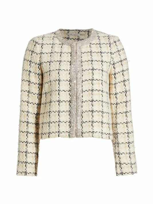 Alice + Olivia Kidman Embellished Tweed Jacket 3 Alice + Olivia Kidman Embellished Tweed Jacket