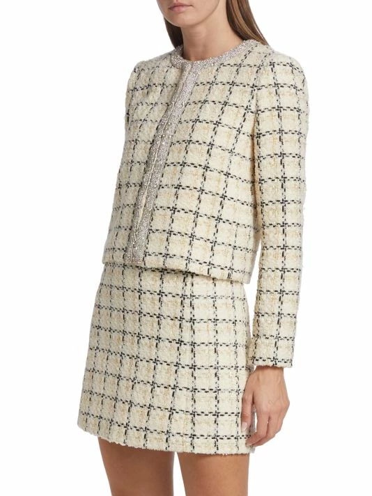 Alice + Olivia Kidman Embellished Tweed Jacket 6 Alice + Olivia Kidman Embellished Tweed Jacket - Image 4