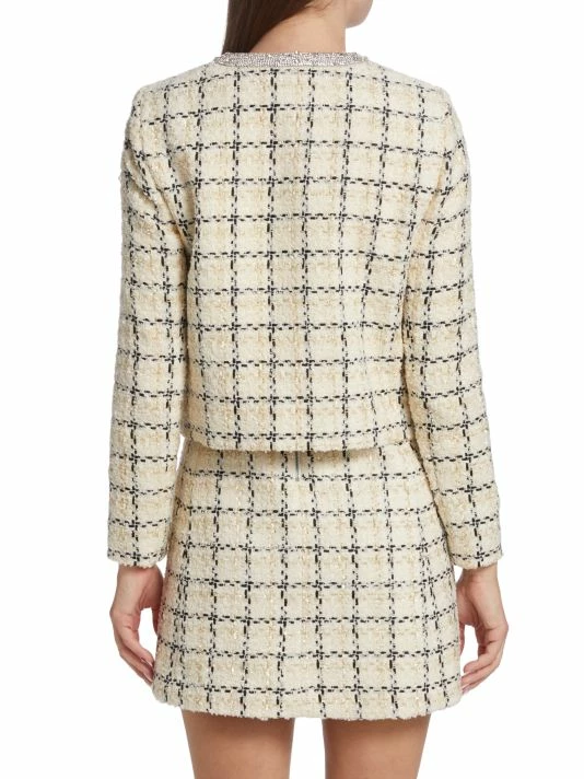 Alice + Olivia Kidman Embellished Tweed Jacket 7 Alice + Olivia Kidman Embellished Tweed Jacket - Image 5