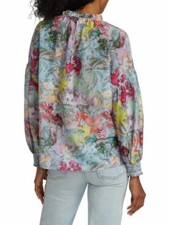 Alice + Olivia Julius Printed Button-Front Blouse -Alice + Olivia Sales unnamed file 996